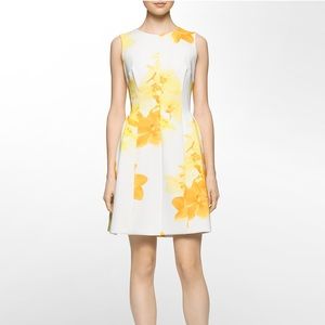 White and yellow floral dress